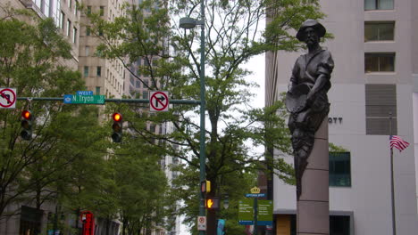 shots of downtown charlotte, trade and tryon street