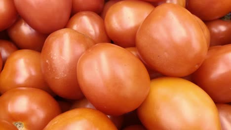 a group of red tomatoes in the market