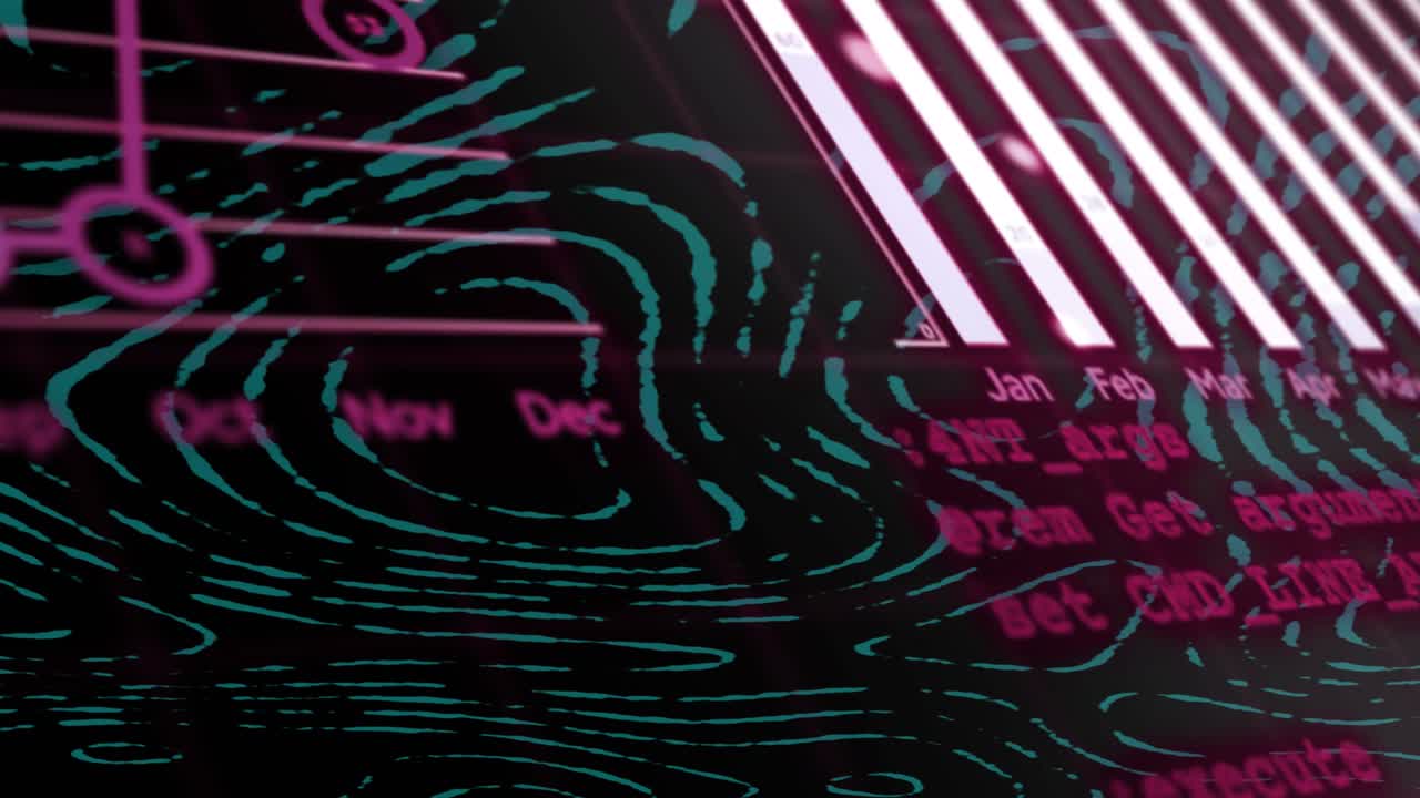 Animation der Datenverarbeitung über grünen Linien auf schwarzem Hintergrund
