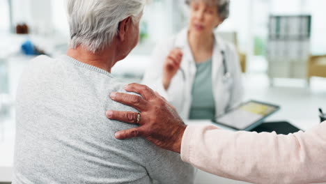 Helping-hand,-old-woman-and-man-with-doctor