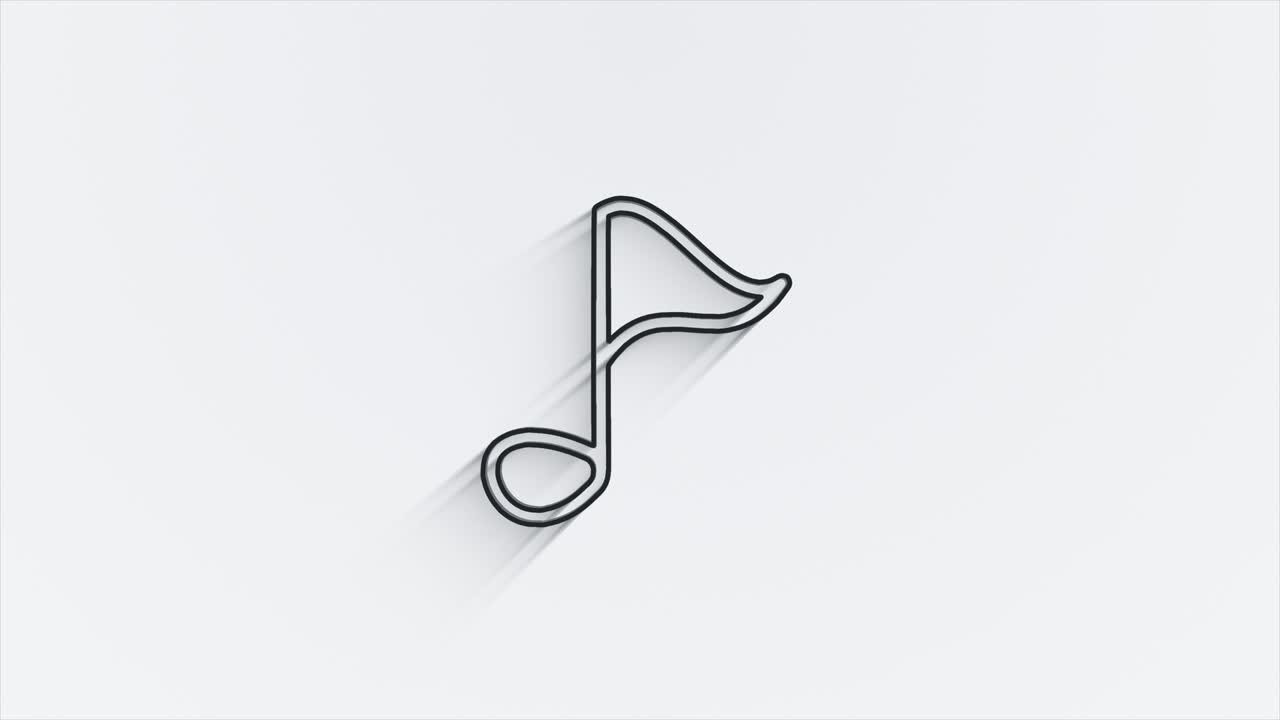 Social media line shadow icon design isolated on white background. Outline web icon. Motion graphics.