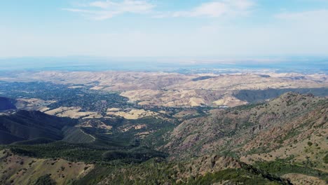 aerial view from mount diablo of north peak, mount zion, and main peak