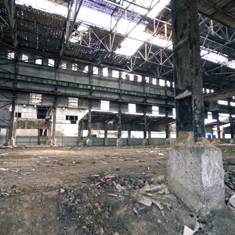 abandoned and haunted industrial creepy warehouse inside. old ruined factory building.