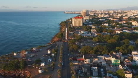 drone shot of george washington avenue in the dominican republic