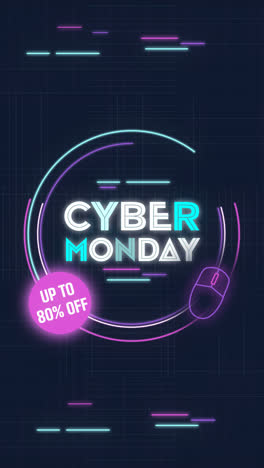 an animation of a flat deisgn cyber monday concept