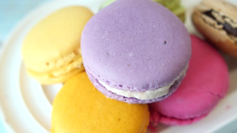 assorted colorful macarons