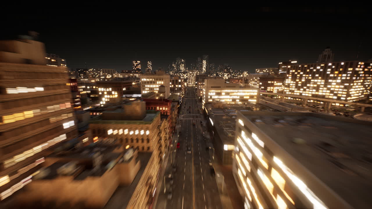 hermosa vista de hiperlapso de drones aéreos de la ciudad urbana moderna