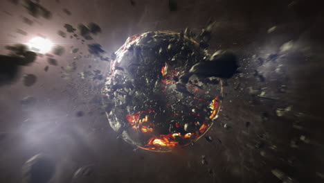 asteroid collision in space
