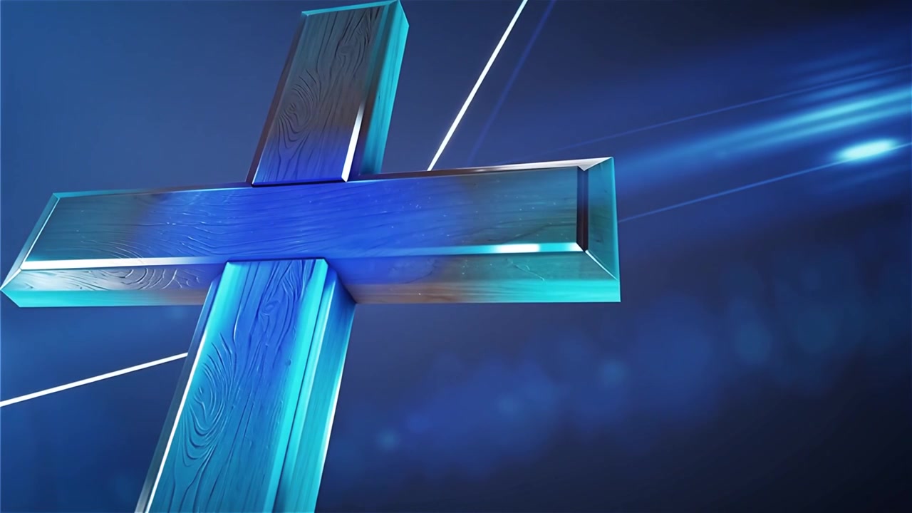 Croce Cristiana Luce Celestiale Sfondo per il Culto.
