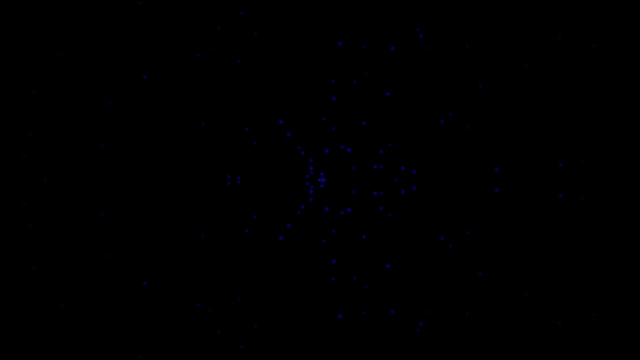 Abstract Blue Particles Floating in Dark Space
