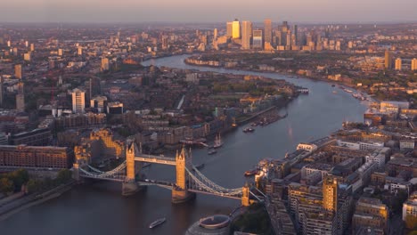 elevated, panoramic sunset time lapse of the skyline of london