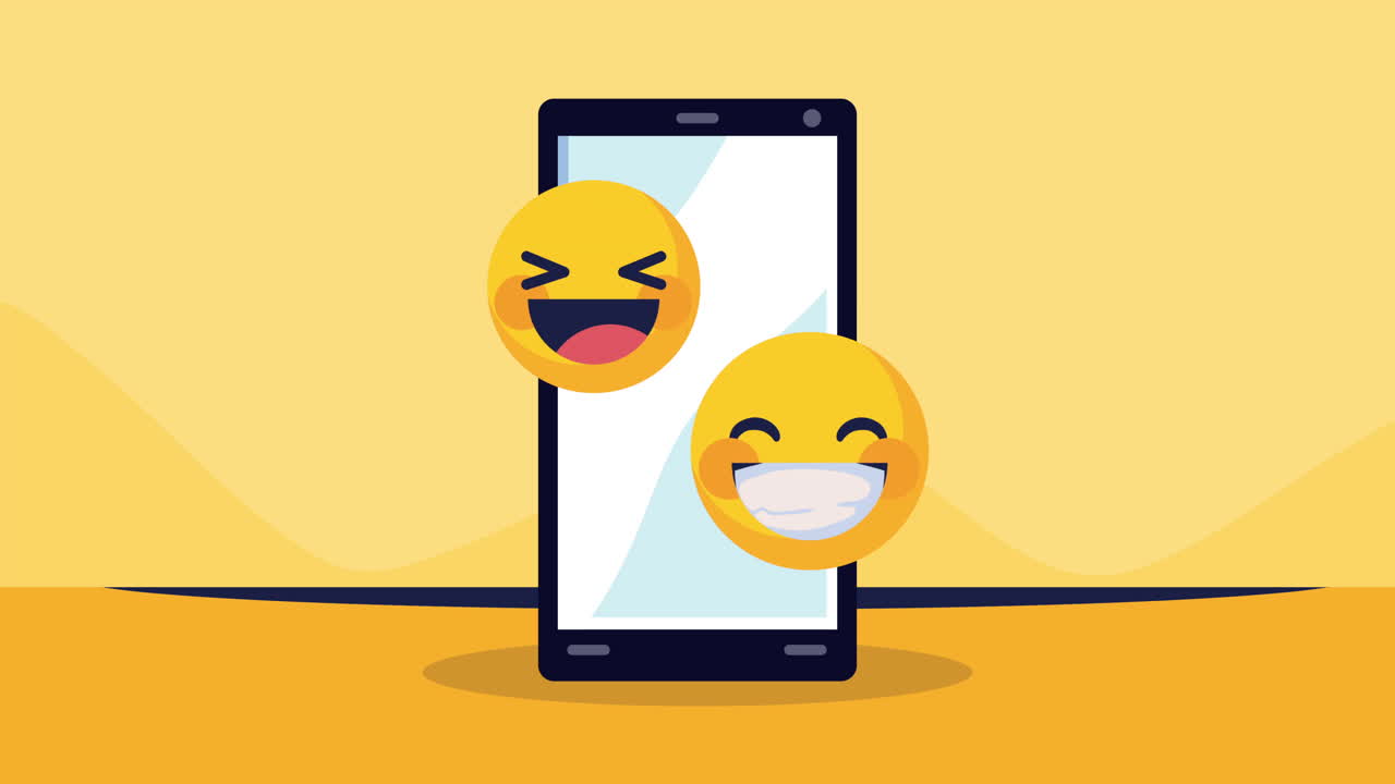 emojis sonrientes en un teléfono inteligente