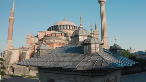 aerial view of hagia sophia in istanbul. 4k footage in turkey