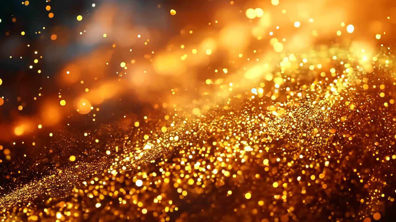 A bright orange background with a lot of sparkles. The sparkles are scattered all over the background, creating a sense of movement and energy. Scene is lively and dynamic