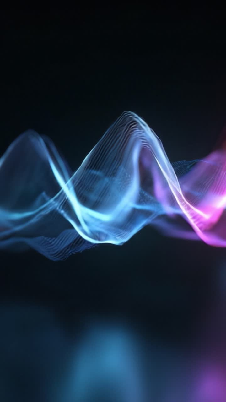 Captivating Visualization of Vibrant Light Waves Flowing Harmoniously, Creating a Mesmerizing Abstract Pattern in a Dark Background with Dynamic Movement