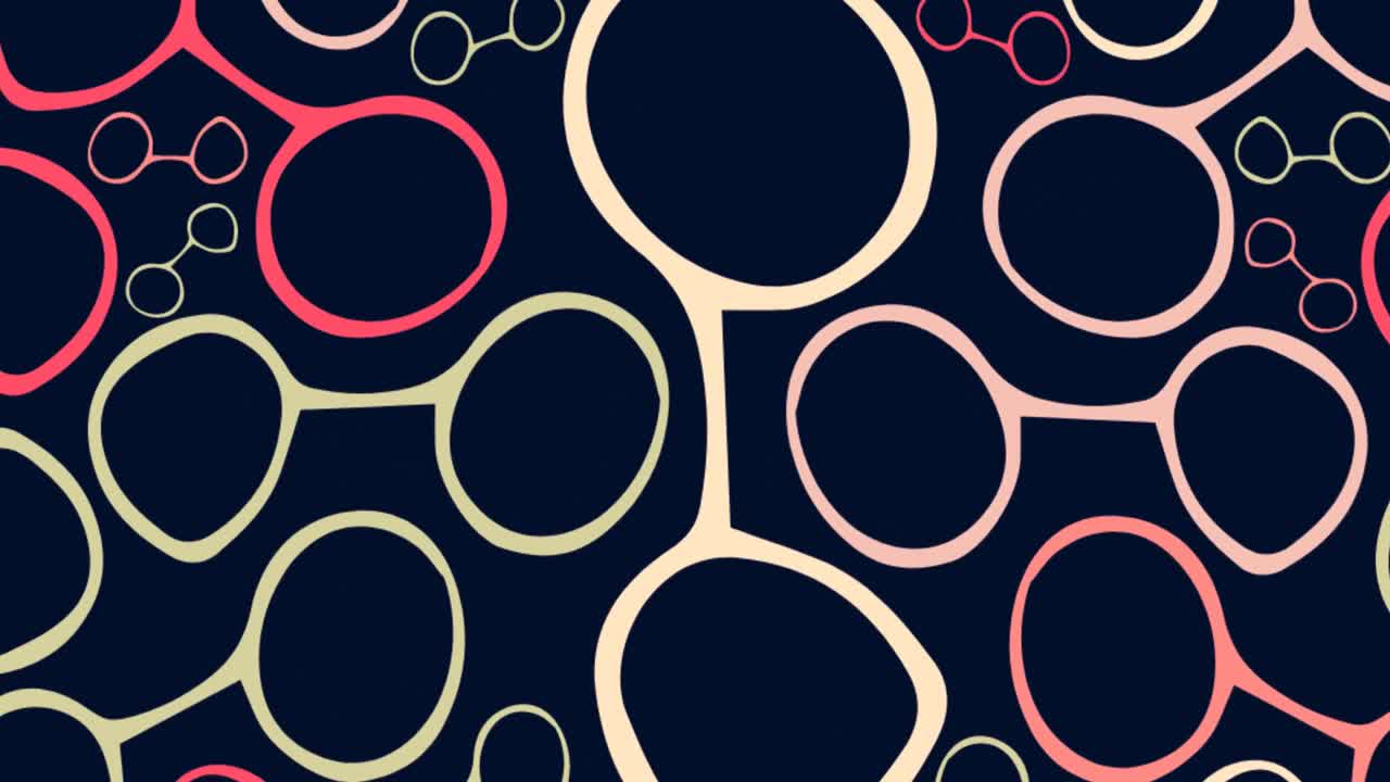 Animation of glasses over black background