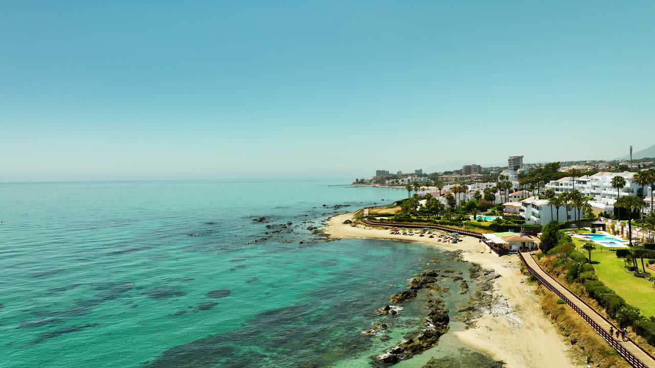 Aerial View of a Beautiful Coastal Town
