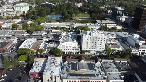 wide aerial drone view of san mateo city, california, usa