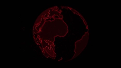 red digital world globe earth  spinning