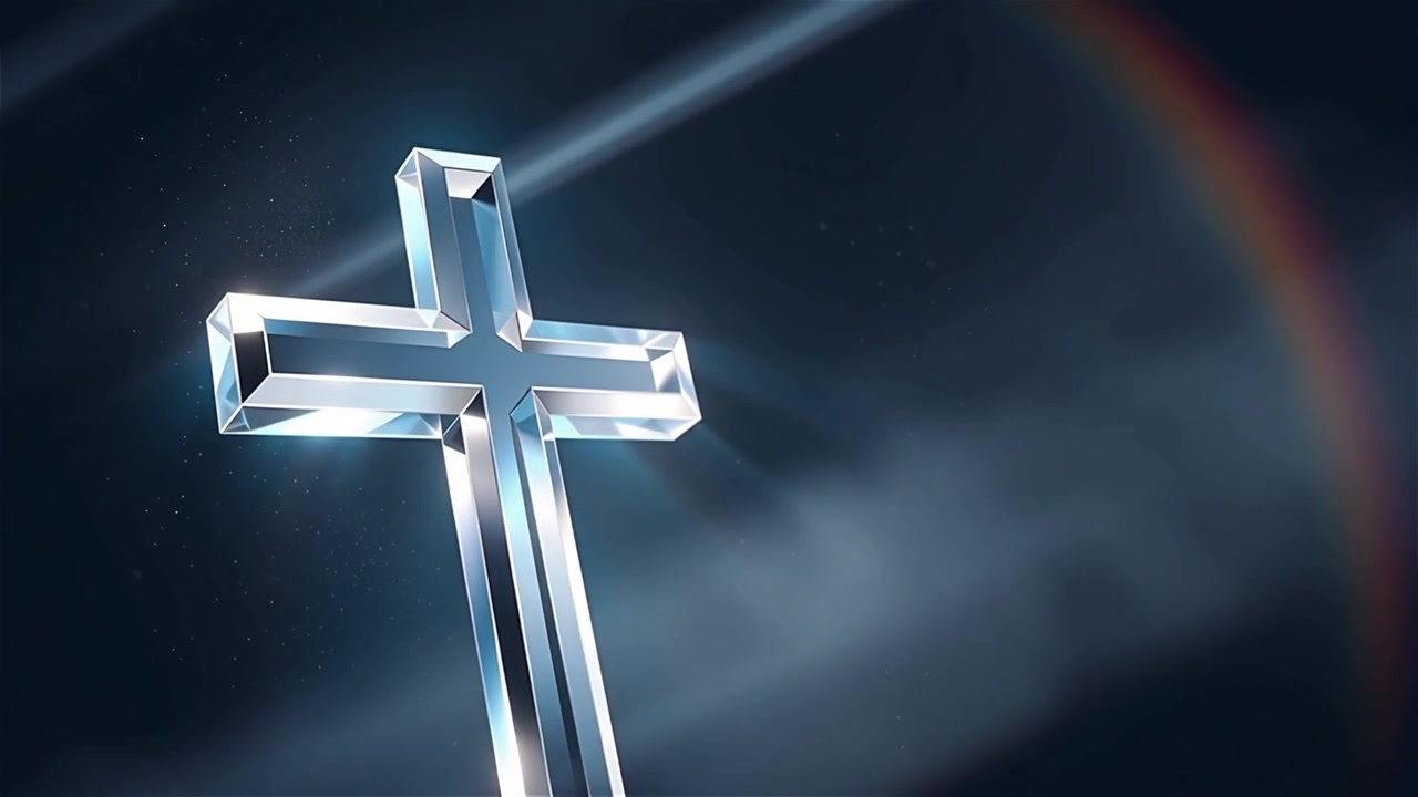 Croce Cristiana Luce Celestiale Sfondo per il Culto.