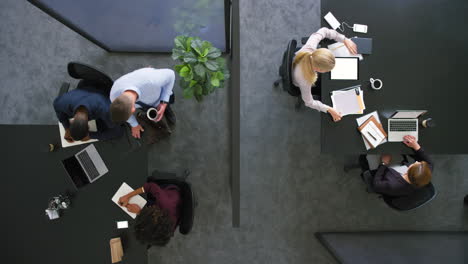 above view of corprate manager walking
