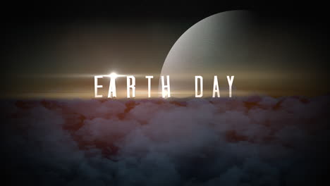 earth day with blue clouds and planet in space