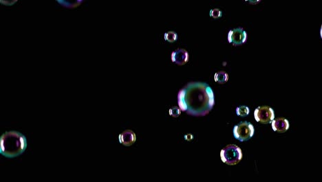 soap bubbles on black background