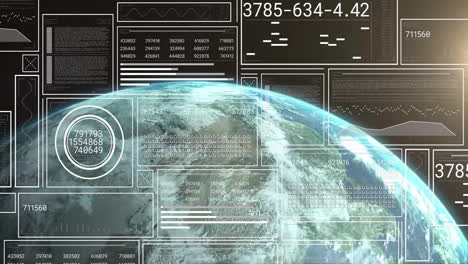 Animation-of-statistics-and-data-processing-over-globe