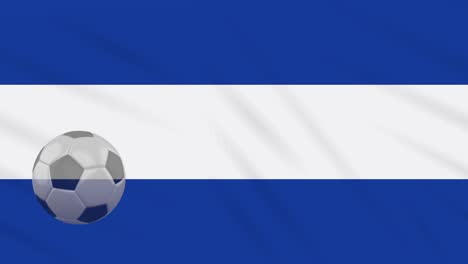 el salvador flag waving and soccer ball rotates, loop