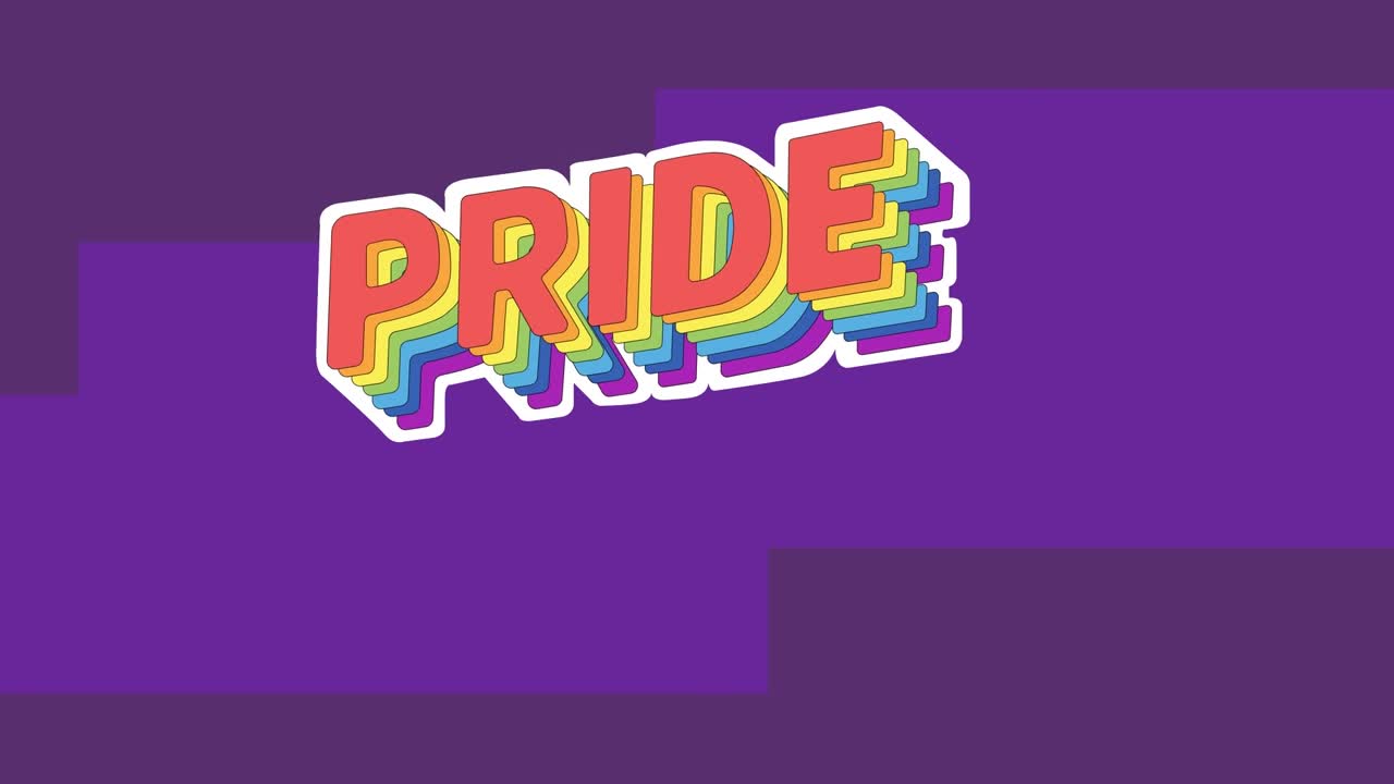 Animation of pride over violet background