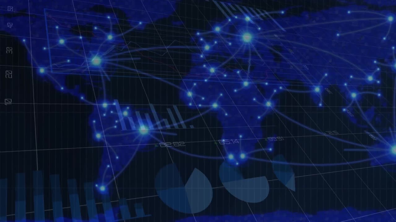 세계 지도의 애니메이션과 해군 배경에 대한 연결