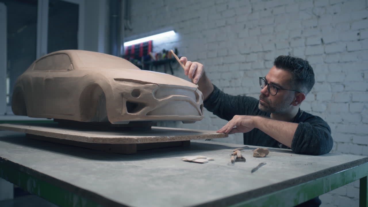 escultura de arcilla para modelos de automóviles