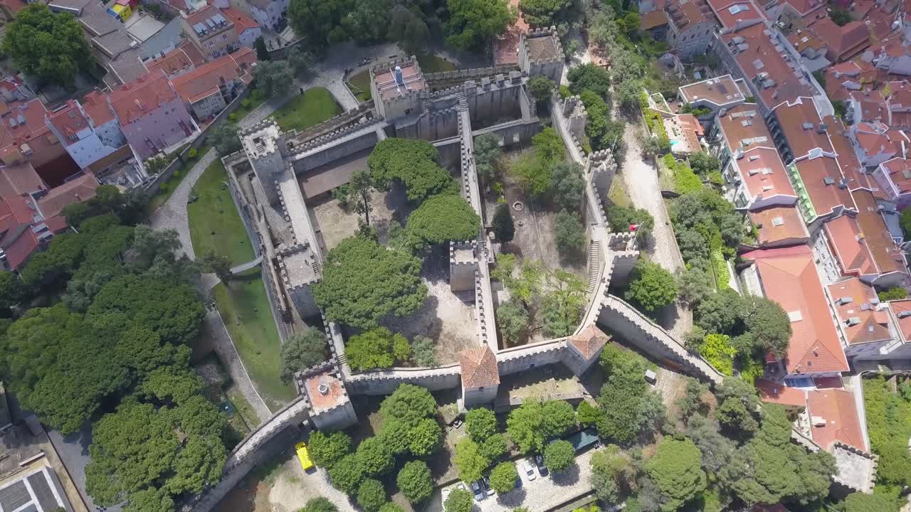 Aerial view of Saint George's Castle in Lisbon, Portugal