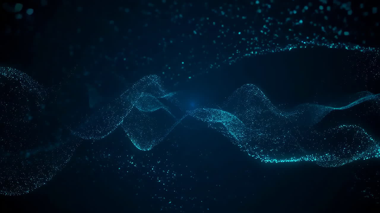 Abstract Blue Particle Wave Background