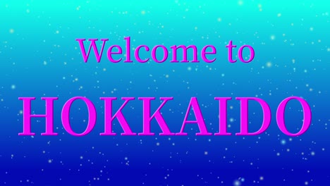 bienvenido a hokkaido mensaje de texto animación gráficos en movimiento