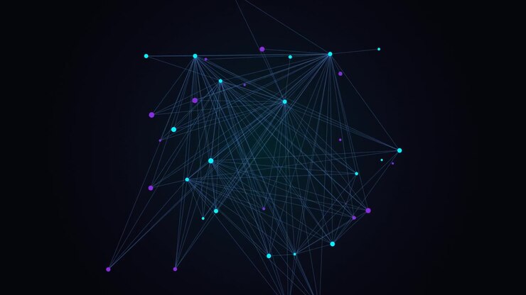Abstract Digital Network Connection with Glowing Nodes and Lines