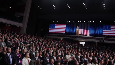 political speech or event in a large hall