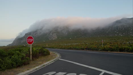 clouds moving along a ridge at silvermine nature reserve near cape town