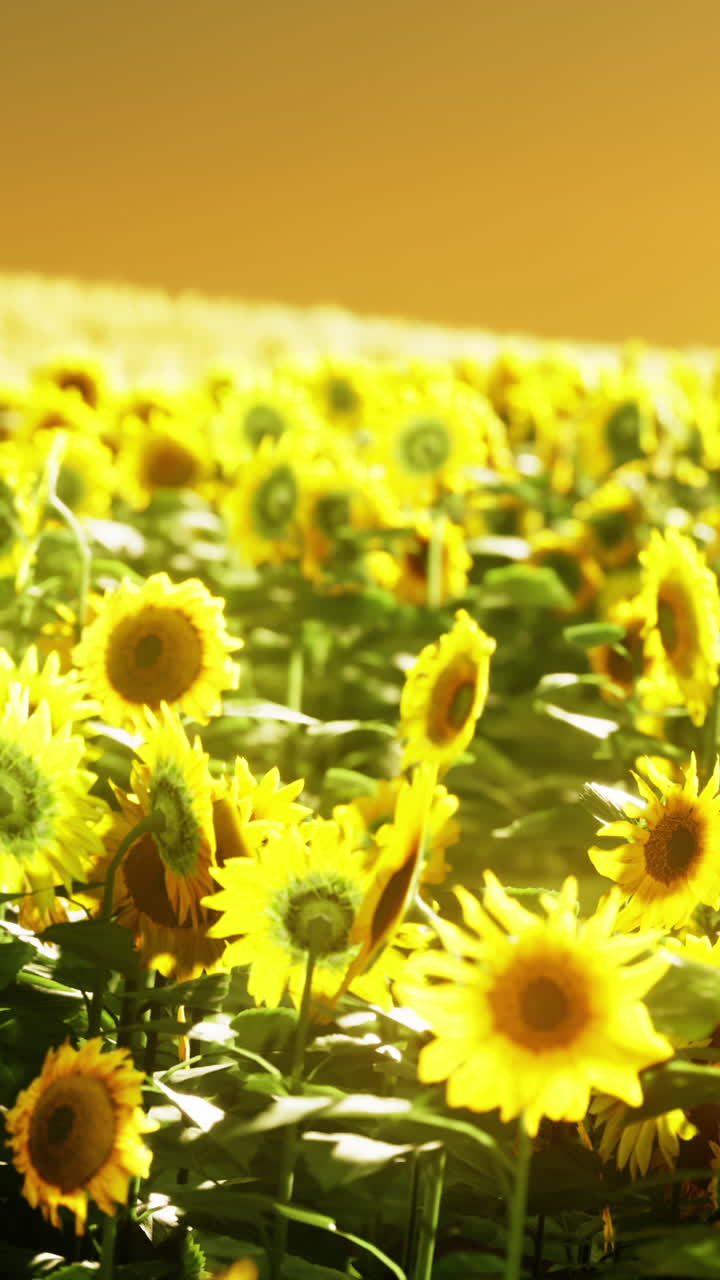 Un campo de girasoles en plena floración