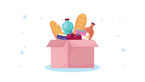 donación de cajas de alimentos