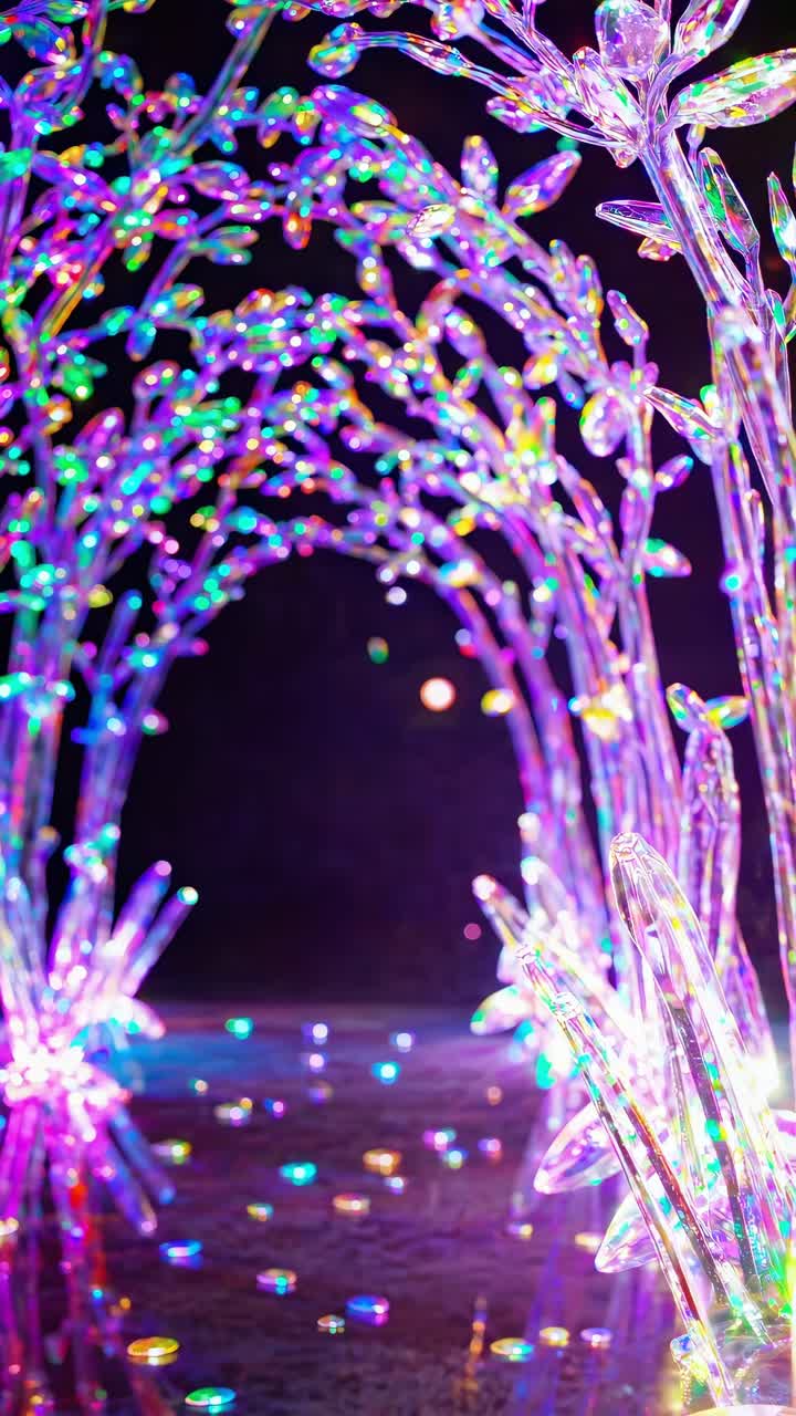 빛나는 꽃 아치 설치