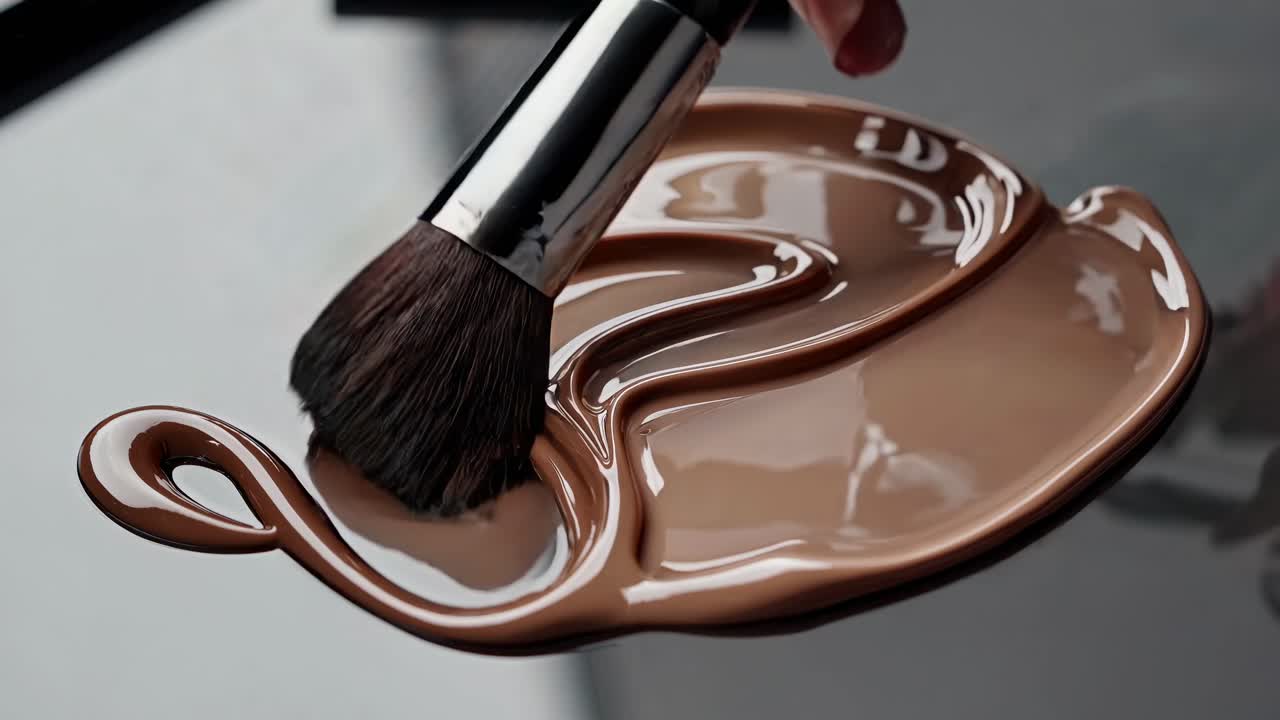 Applying Liquid Foundation with a Brush