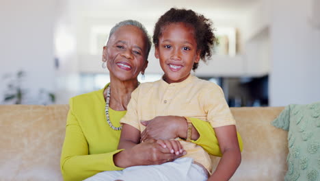 smile, grandma or face of child