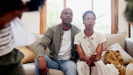 frustrated black couple, kids