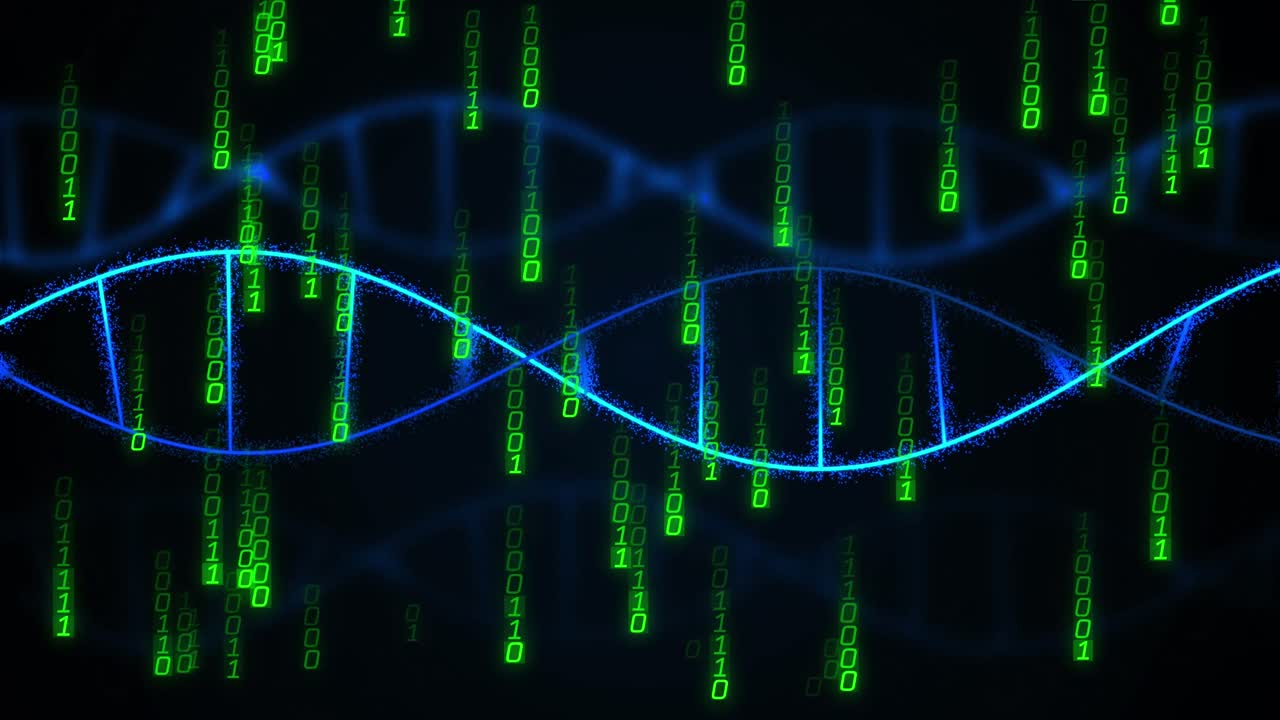 Animation of data processing over dna strands