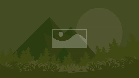 animation of binary coding and icons over landscape