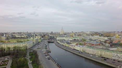 Paisaje-Urbano-Aéreo-Del-Centro-De-Moscú-Con-El-Río-Rusia.