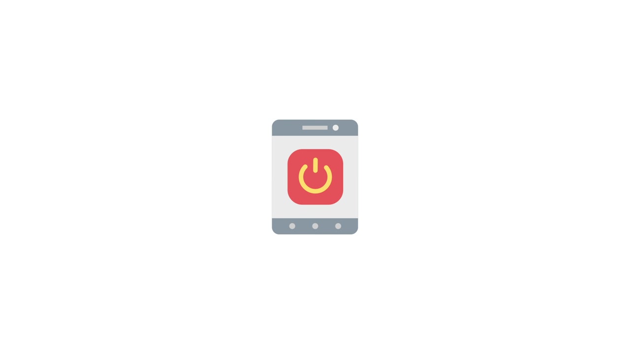 Animated Smartphone Power Button Icon Turning On and Off