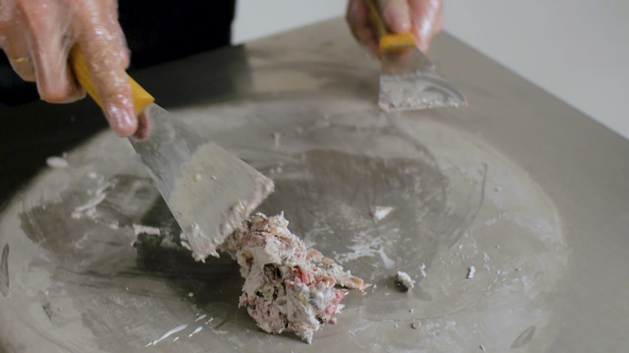 Making Shaved Ice Dessert