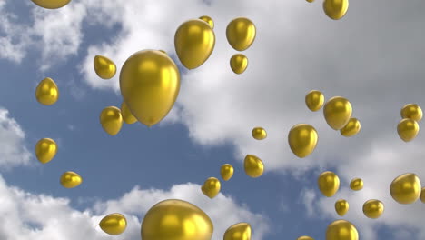 floating gold balloons